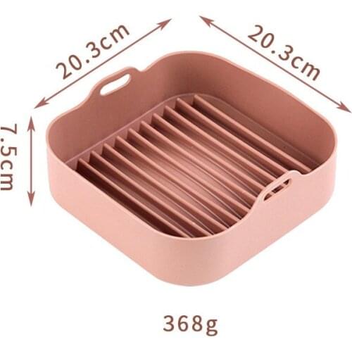 1x 20.3x20.3x7.5cm Silicone Pot Airfryer Fryer Accessories Baking Tool Tray Silicone Pan 100% Brand New And High Quality