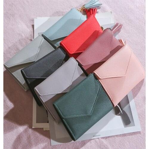 2021 Fashion Fringe Women Pu Leather Wallet With Coin Purse Pocket Female Credit Card Holder With Note Compartment