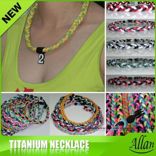 2017 braided titanium baseball necklace magnetic titanium necklace