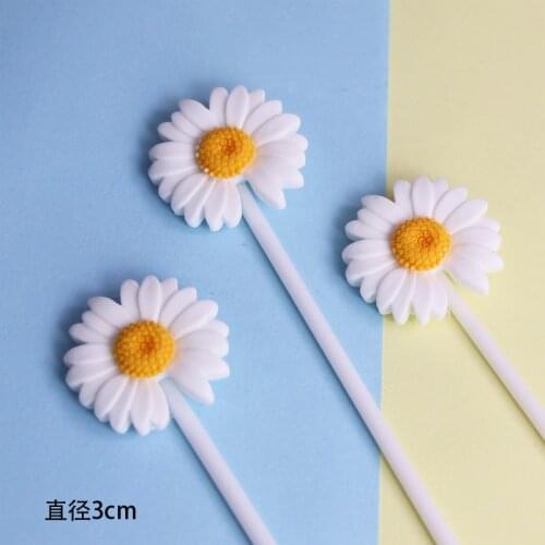 3pcs/lot Artificial Garland Cake Topper For Happy Birthday Party Cake Gift Decoration Daisy Flower Cake Toppers New Year