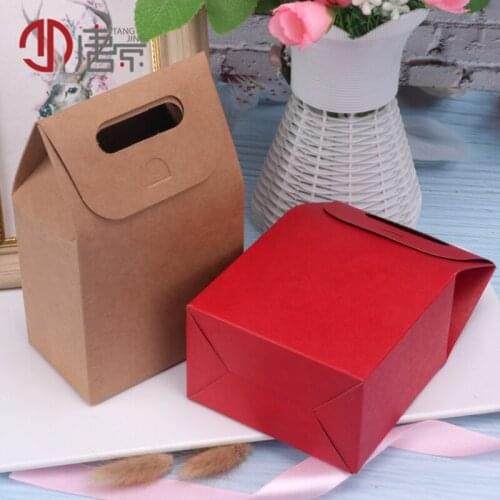 30 Pcs/lot Brown & White Kraft Paper Bag Blank Birthday Gift Boxes Candy Bags Cake Dessert Packaging Box Wedding Party Supplies