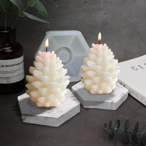 3d Christmas Pine Cone Silicone Candle Mold Diy Handmade Aromatherapy Candles Beeswax Pinecone Candle Making Mould
