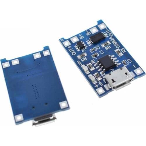 5pcs Micro USB 5V 1A 18650 TP4056 Lithium Battery Charger Module Charging Board With Protection Dual Functions 1A Li-ion