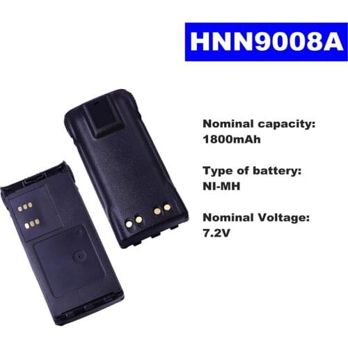 7.2V 1800mAh NI-MH Radio Battery HNN9008A For Motorola Walkie Talkie GP320/340/338/360/380 PTX760/960 PRO-5150 Two Way Radio