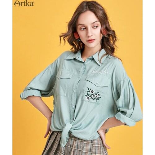 Блузки с вышивкой Artka China At AliExpress