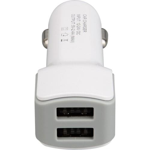 Mini Car Charger For iPhone x Samsung S10 Xiaomi mi 9 Fast Car Charging USB 2 Port Adapter Mobile Phone charger 100pcs