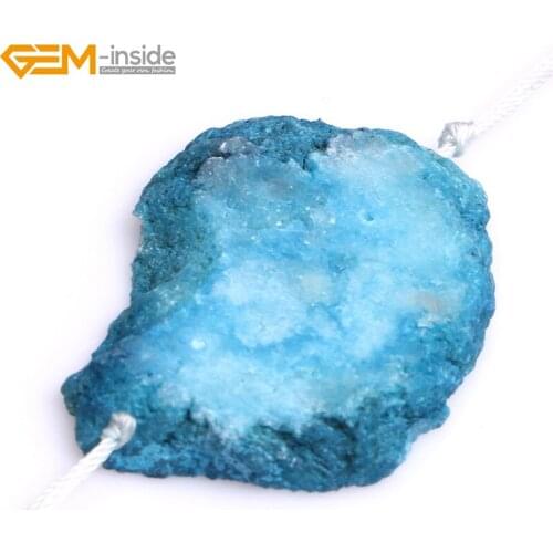 Gem-inside Selectable Size 15inch Natural Large Beads Flat Slice Metallic Coated Agate Beads For Jewelry Making Beads DIY Beads