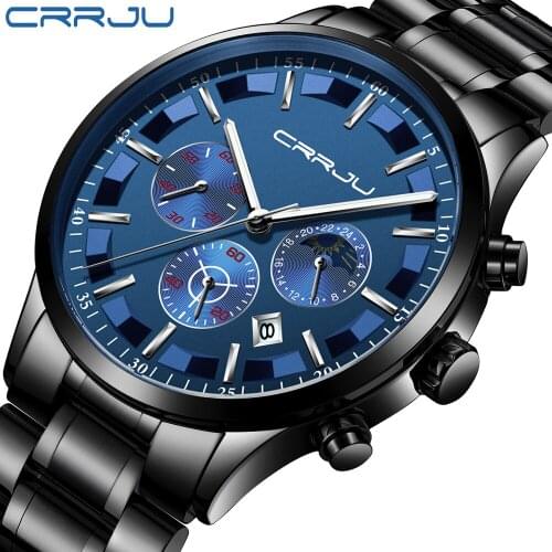 Relogio Masculino 2019 Watch Men CRRJU Fashion Sport Quartz Clock Mens Watches Top Brand Luxury Business Waterproof Wrist Watch