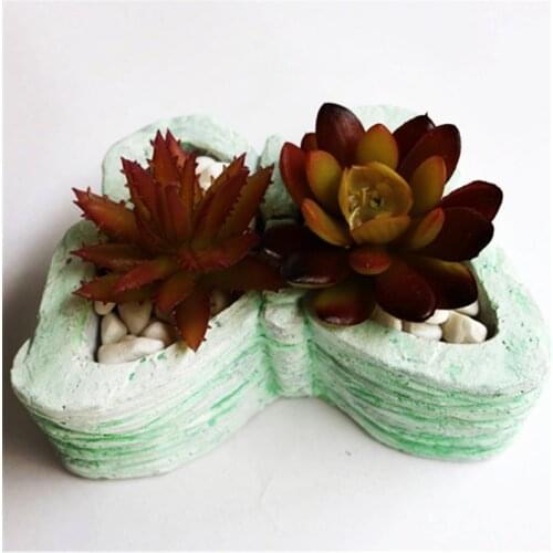 Handmade Flower Pot Mold for Concrete Clay Creative Butterfly Flowerpot Making Silicone Cement Mould