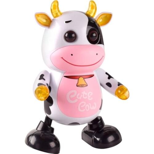 Children Electric Dancing Robot Sound And Light Music Dance Baby Cute Cow Electric Toy Parent-child Family Interactive Game Toy