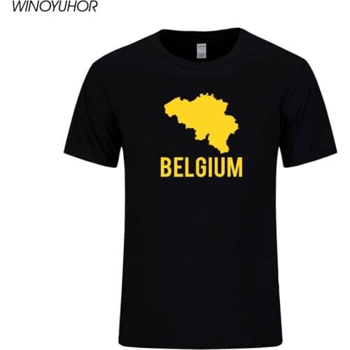 Belgium Map Printed T-shirt Men Summer Fashion Short Sleeve Cotton Tops Hip Hop O-neck T Shirt Streetwear Homme