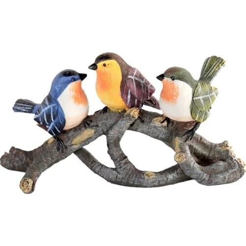 Resin Bird Artware Creative Vintage Artfical Birds Figurines Playful Magpie Ornament Birthday Gift Kid Gift Home Decor