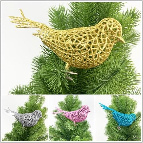 16cm Artificial Bird with Clip Christmas Tree Decorations Lovely Bird Styling Ornament Cute Glitter Birds Photography Props