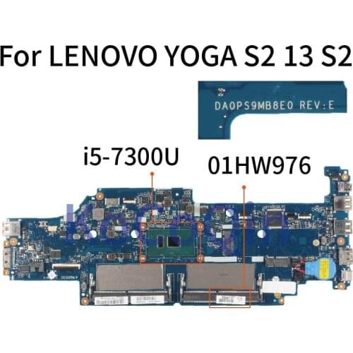KoCoQin Laptop motherboard For LENOVO YOGA S2 13 S2 Core SR340 I5-7300U Mainboard DA0PS9MB8E0 01HW976 DDR4