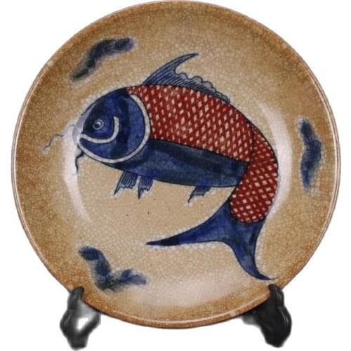 Hand painted porcelain plate collection in the middle of Qing Dynasty