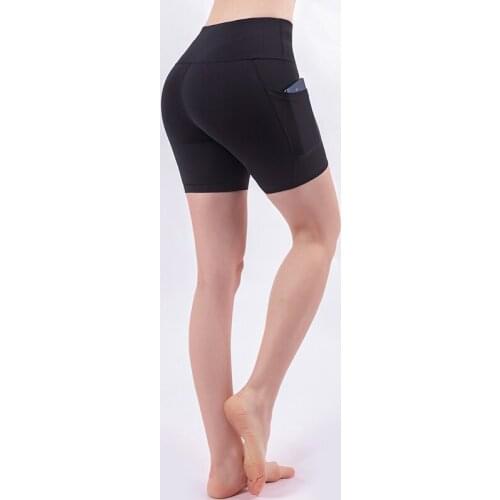 Summer Womens YOGA SHORTS Polyester Fast Drying High Waist Slim Hip Lifting Tights Solid Color Soft Sports Running Fitness