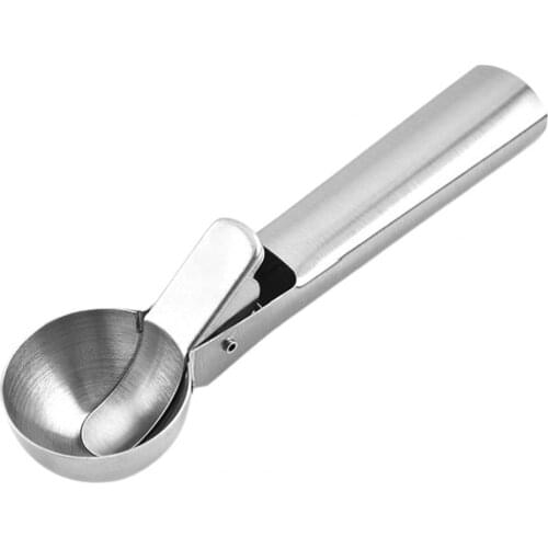 Ice Cream Scoop Smooth Wear-resistant Stainless Steel Non-stick Spring Handle Cookie Spoon for Home