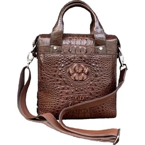 Hand Made Best Fashionable Luxury Exotic Style Brown Briefcase Brand Bags Crocodile Leather Bag