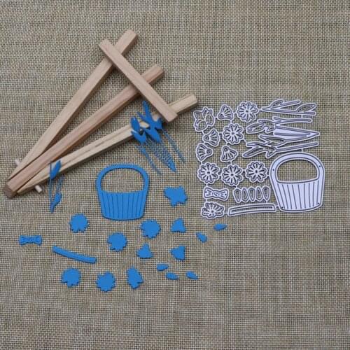 Metal Cutting Dies Cut Die Flower Basket Plant Rose Mold Card Scrapbook Paper Craft Knife Mould Blade Punch Stencils
