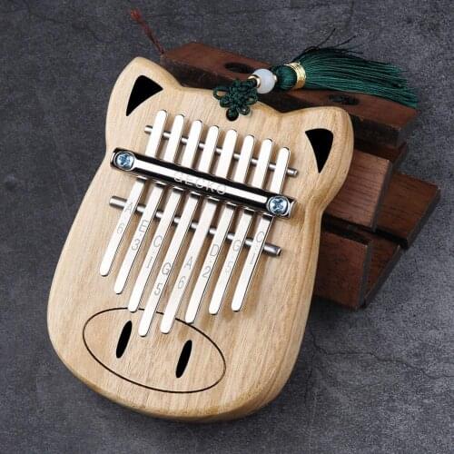 GECKO 8 Key Mini Kalimba Thumb Piano Solid Wood Mbira Sanza Finger Percussion Keyboard Music Instrument With Tuning Hammer