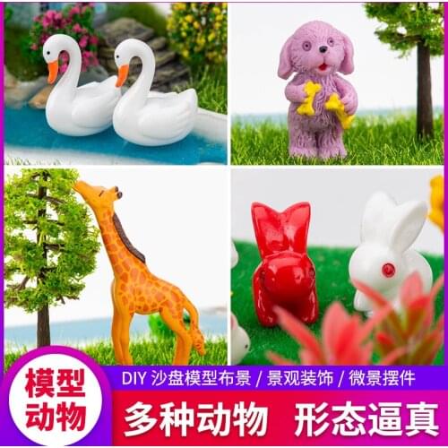 DIY Mini Resin Moss Micro Landscape Decoration Outdoor Miniature Garden Ornaments Flower Pot Animal Model Accessories