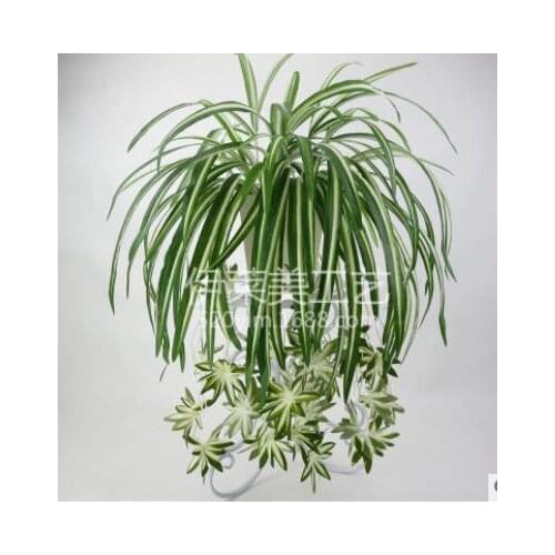 Mini Artificial Plants Home Room Decoration Artificial Chlorophytum Silk Flower Orchids Plant Wall Mount Simulation Decoration