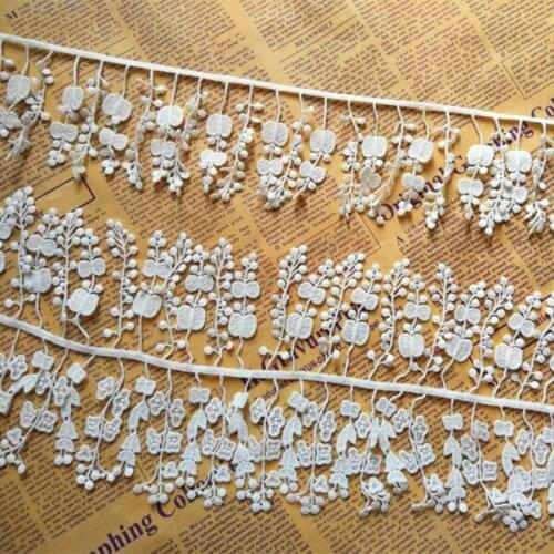 5 yards/pack of delicate lace accessories milk silk hanging ear tassel water soluble embroidery lace