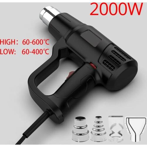 NEW 2000W Adjustable Variable Temperature Hot Air Gun Car Film Baking Heat Shrink Tube Industrial Thermal Power Tool Hot Air Gun