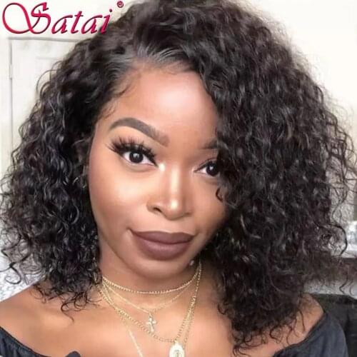 Bob Wig 4x4 Lace Closure Wig Pre Plucked Curly Bob Wig Mongolian Curly Human Hair Wig 180 Density Lace Front Human Hair Wigs