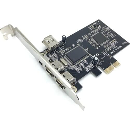 PCIe Combo 4 Ports (3+1) 1394A 1x 4 Pin 3x 6 Pin Controller Card Extension Adapter PCI Express to IEEE 1394 for Firewire Desktop