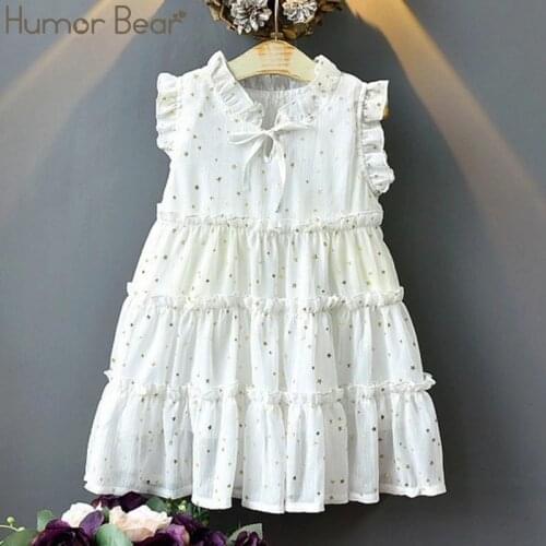 Humor Bear Girls Dress Summer Toddler Dress Sleeveless Dress Hot Gold Little Star Princess Dress Girls Baby Kids Clothing
