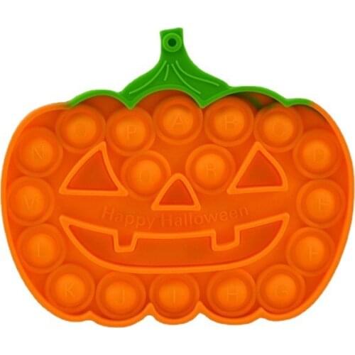 Halloween Gift Stress Relief Silicon Pumpkin Shape Push Bubbles Pop Fidget Sensory Toys for Kids Adult