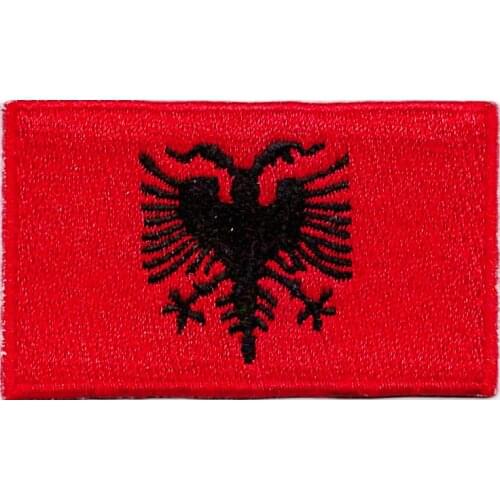Suitable for all kinds of clothes Albanian flag national emblem patch good quality cheap welcome customization and 200logo