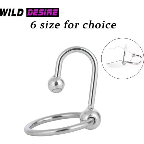 6 Size BDSM Bondage Sex Toys Cock Ring With Urethral Dilatation Stimulation Matel Penis Rings Locking Erotic toys For Men Couple