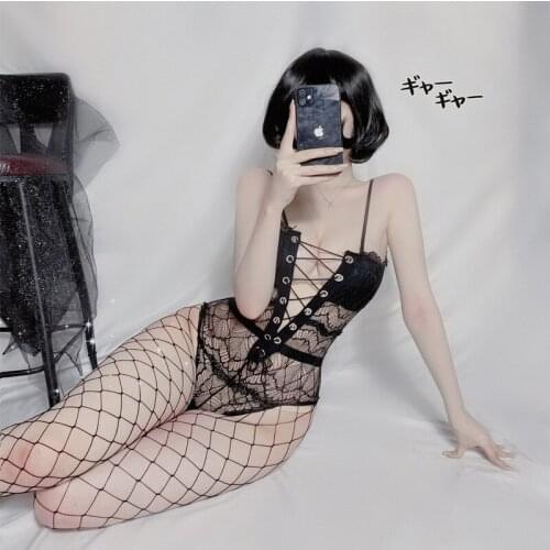 Sexy Bodysuit Hot Erotic Porno Lingerie Lace Shapewear Set Sexo Babydoll See Through Apparel Black Costumes Underwear For Women