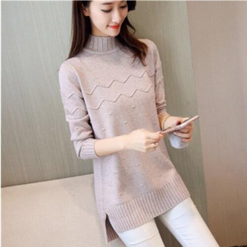 2019 Women Sweater Long Style Pullovers Hot Cashmere Sweater Women Winter Turtleneck Sweater Thick Warm slim pullover Female