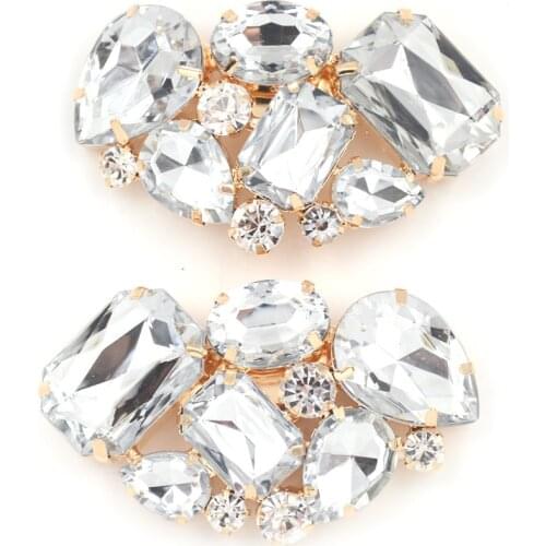 1 Pcs High-heel Shoes Clips For Bridal Wedding Shoe Accessories Shoe Clip Crystal Rhinestone Charm Decoration Metal Material