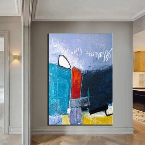 100% Hand Painted Oil Paintings Rectangle Color Abstract Fashion Street Wall For Living Room Home Design Decor Frameless