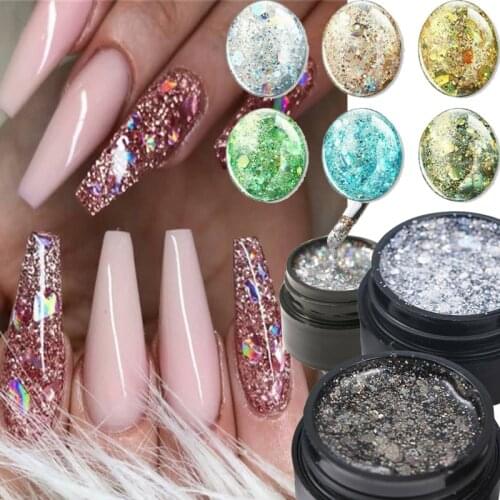 5ml nail art glitter uv gel nail polish platinum lacquer varnish gel nail shimmering hybrid nail polish LED gel