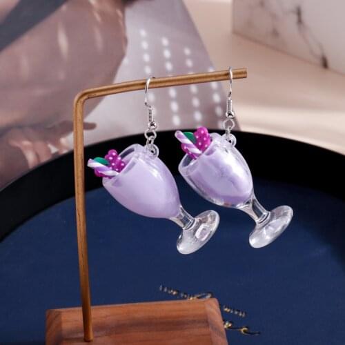 7 Color Lovely Drop Earrings for Women Goblet Fruit Juice Dangle Earrings DIY Fashion Jewelry Girls Party Gifts