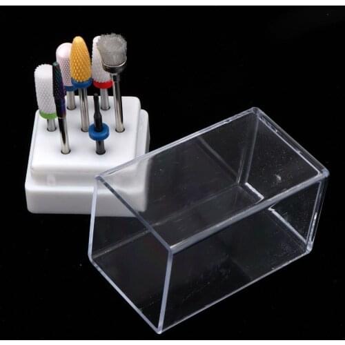 7pcs/set Nail Ceramic Drill Bit Cuticle Cleaner Manicure Drill Bit W/ Nail Brush for Home Salon Barbershop Use