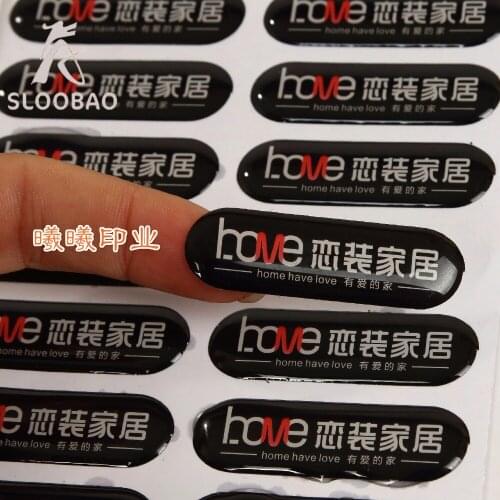 Free shipping 1000pcs Custom Customized Fashion custom clear epoxy resin sticker