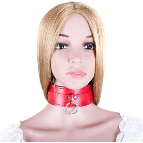 Bondage Restraints Fetish Red PU Sexy Collars Adult Games Cosplay Sex Slave Dog Slave Neck Bondage Bdsm Sex Toys for Couples