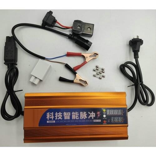 Fast charger FOR ANY EV ALL KINDS OF BATTERY 12-96V 8-200AH AUTO READ 4-10A ADJUSTABLE TO CHARGE AND REPAIR battery