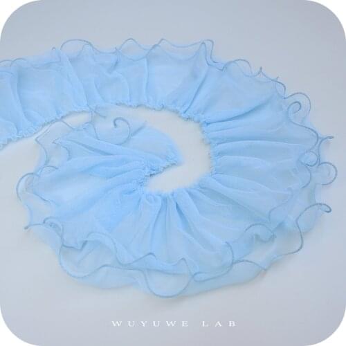 1M 12cm wide Ruffles Mesh Pleated Double Layer Colorful Lace Fabric Trims for Doll Kids Tutu Dress Clothes DIY Apparel Sewing
