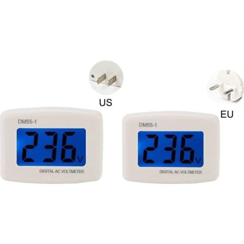 DM55-1 Digital LCD Voltage Test Monitor AC 80-300V Plug In Volt Meter Voltmeter Tester wholesales