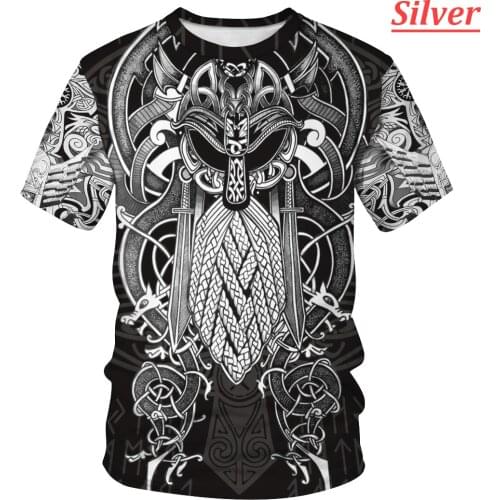 Classic Viking symbol - odin Tattoo 3D Printed t shirt Funny design tshirts Casual Breathable Tshirt Personality loose T-shirt