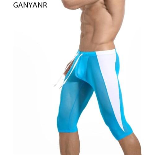 GANYANR Compression Shorts Running Tights Men Gym Leggings Sportswear Fitness Sport Basketball Sexy Yoga Football Track Exercise