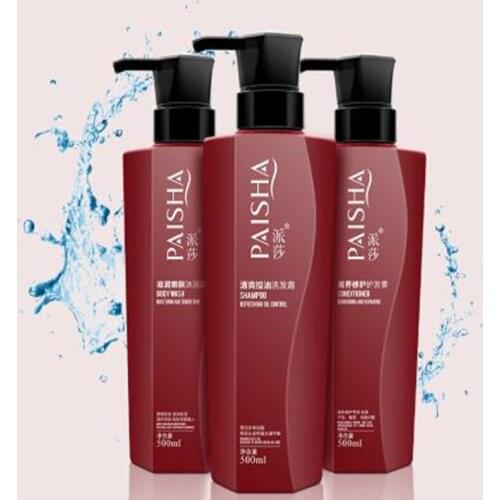 Paisa shower gel conditioner shampoo 3*500ml family wash bath care kit moisturizing hydrating nutrition supple