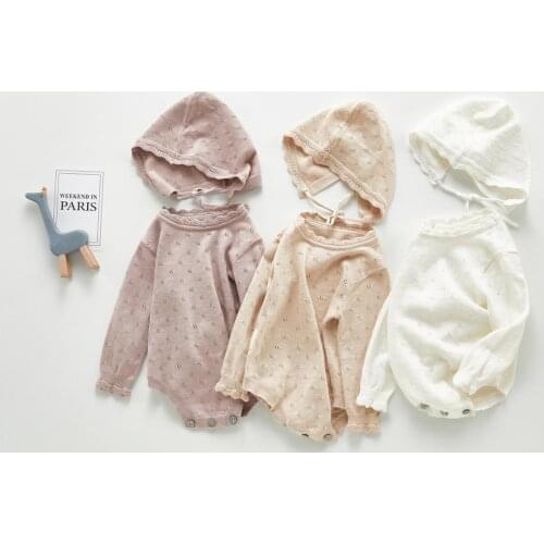Baby Bodysuits Clothes Fashion Solid Color Newborn Boys Girls Knitted Jumpsuits Outfits Autumn Winter Toddler & Infant Body Tops